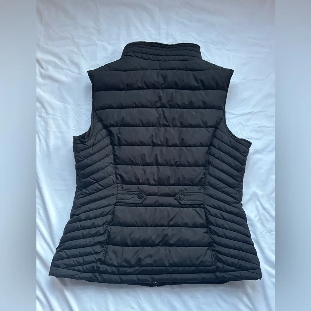 Weatherproof Women’s Size Large L Velour Lined Black Puffer Vest - Picture 6 of 8